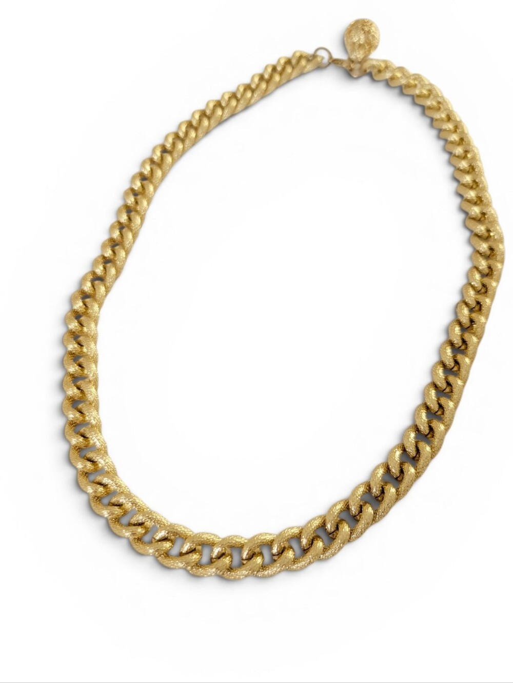 VINTAGE Curb Link Gold Chain Necklace Large 1980 - Picture 6 of 14